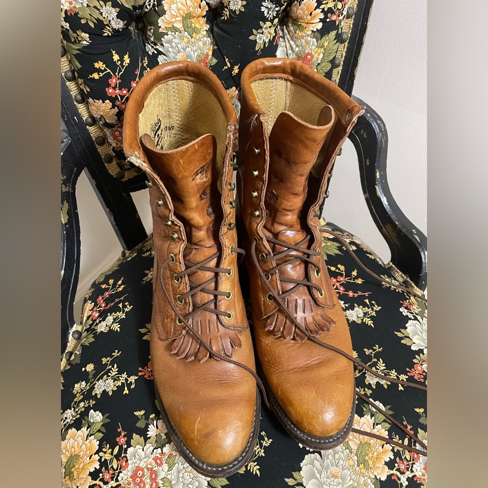 J. Chisholm Tan Lace Up Boots